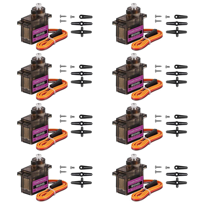 [Australia - AusPower] - MG90S 9g Servo Motor Micro Metal Gear for Robot Car Plane RC Helicopter Arduino MG90S-8Pcs 