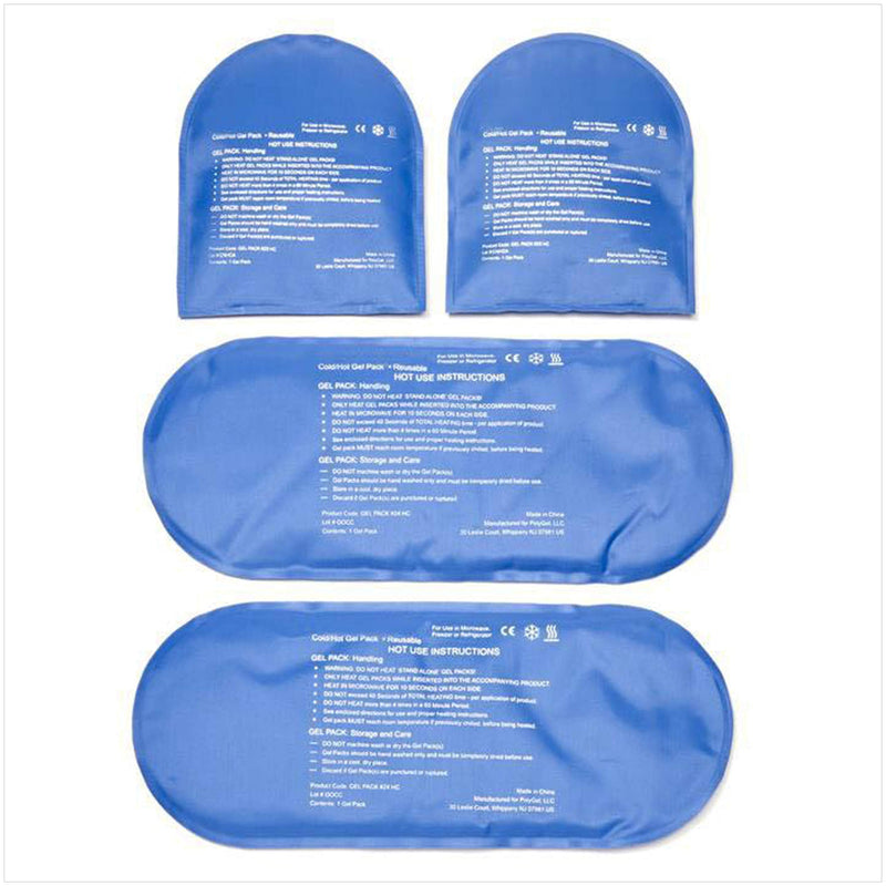 [Australia - AusPower] - NatraCure Replacement Gel Packs for Cold Therapy Socks - (4-Piece Set) Extra Reusable Ice Pack Compresses for Injuries - GP23-24 