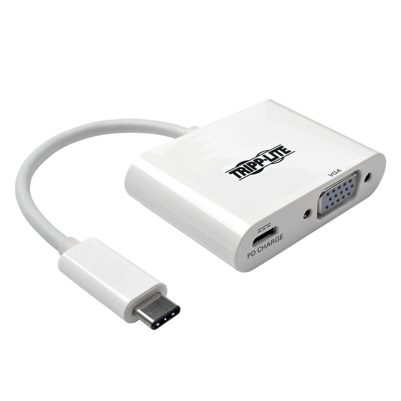 [Australia - AusPower] - Tripp Lite USB C to VGA Video Adapter Converter 1080p w/ USB-C PD Charging Port, USB Type C, Thunderbolt 3 Compatible, USB Type-C 6in (U444-06N-V-C) VGA + Charging Port 