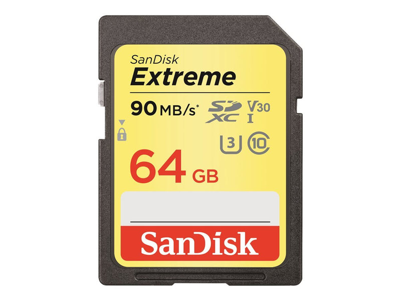[Australia - AusPower] - Sandisk Extreme - Flash Memory Card - 64 GB - SDXC UHS-I - Black, Red, White, Yellow 