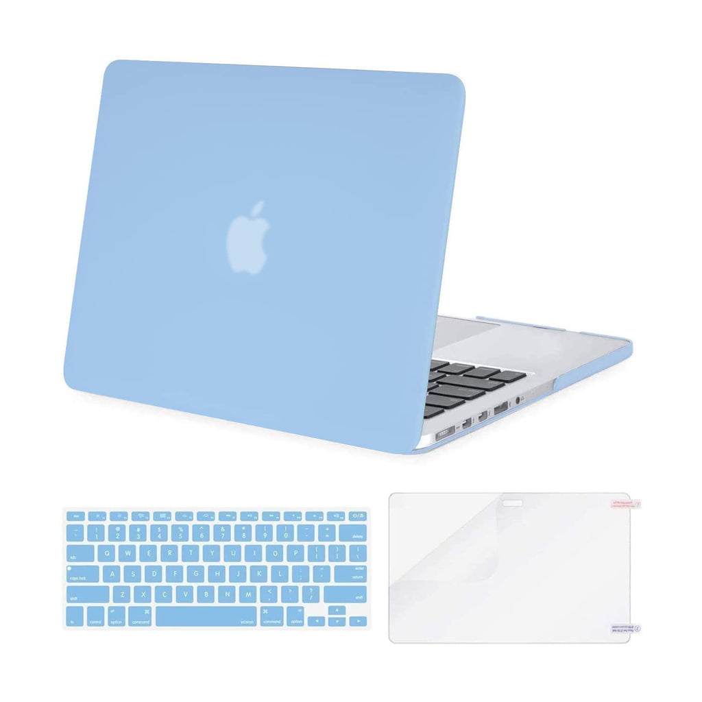 [Australia - AusPower] - MOSISO Case Only Compatible with MacBook Pro Retina 13 inch (Models: A1502 & A1425) (Older Version Release 2015 - end 2012), Plastic Hard Shell Case & Keyboard Cover & Screen Protector, Airy Blue 