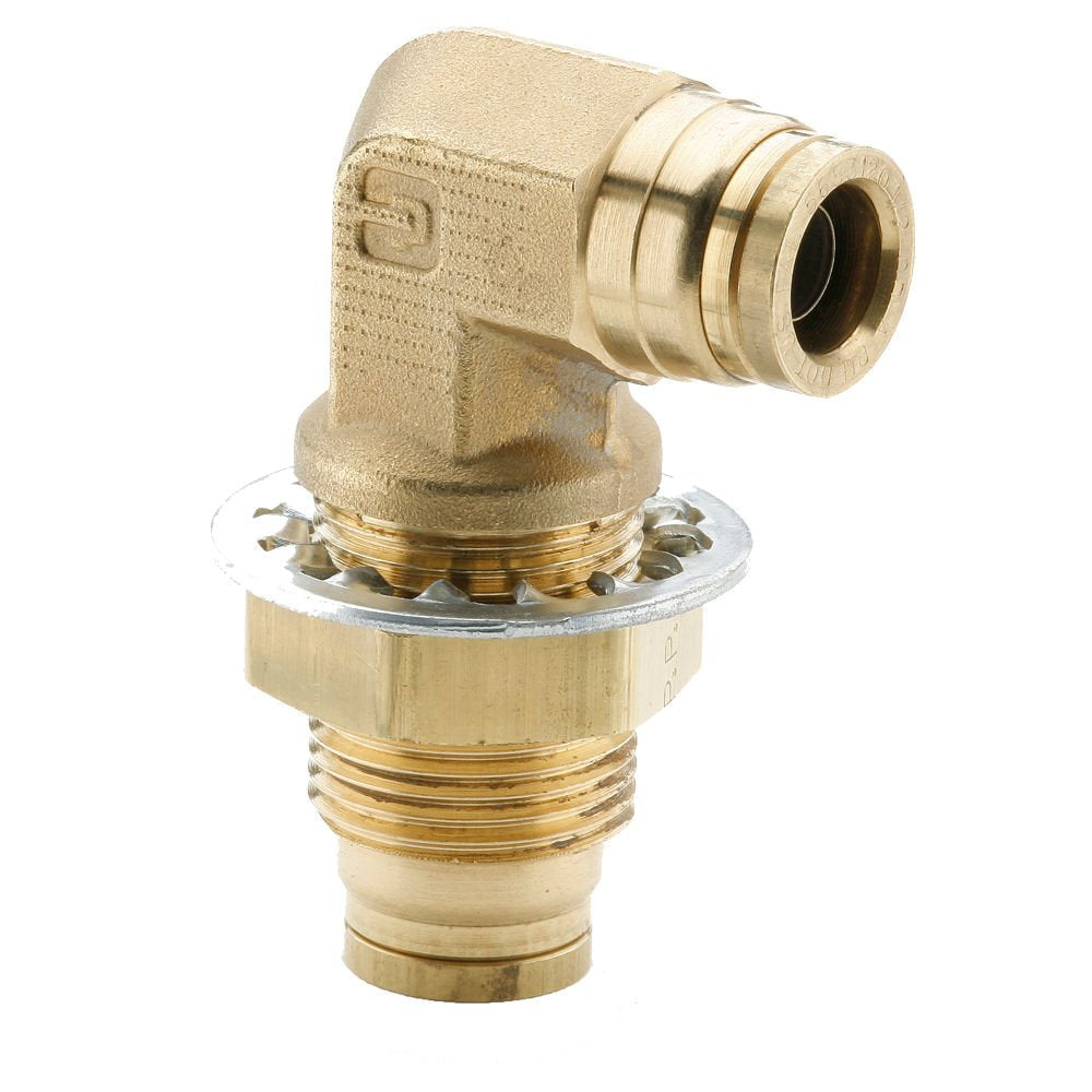 [Australia - AusPower] - Parker 165PMTBH-8 Brass Push-to-Connect D.O.T. Fitting, Tube to Tube, Brass, Push-to-Connect 90 Degree Bulkhead Elbow, 1/2" 