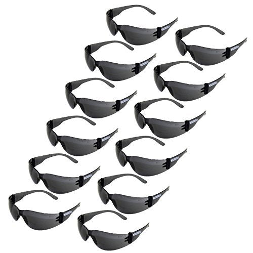 [Australia - AusPower] - JORESTECH Eyewear Protective Safety Glasses, Polycarbonate Impact Resistant Lens Pack of 12 (Smoke) Smoke 