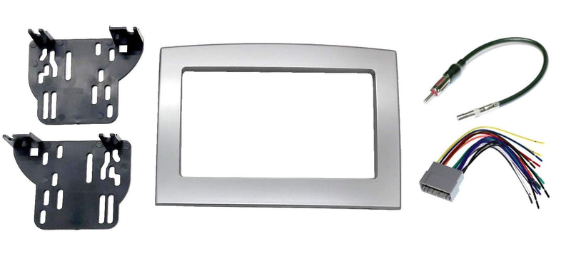 [Australia - AusPower] - Silver Double Din Dash Install Kit w/Wiring Harness Radio Stereo Compatible with Dodge Ram 