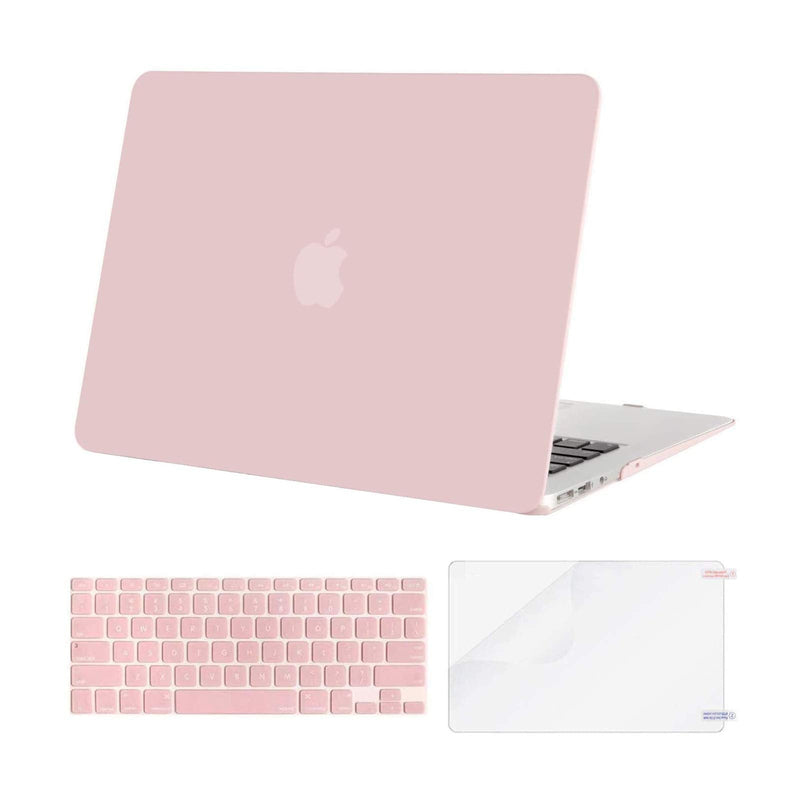 [Australia - AusPower] - MOSISO Plastic Hard Shell Case & Keyboard Cover Skin & Screen Protector Only Compatible with MacBook Air 11 inch (Models: A1370 & A1465), Rose Quartz 