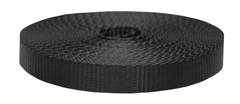 [Australia - AusPower] - Strapworks Colored Flat Nylon Webbing - Strap For Arts And Crafts, Dog Leashes, Outdoor Activities - 1 Inch x 10, 20, or 50 Yards, Over 20 Colors 1" x 10 yard Black 