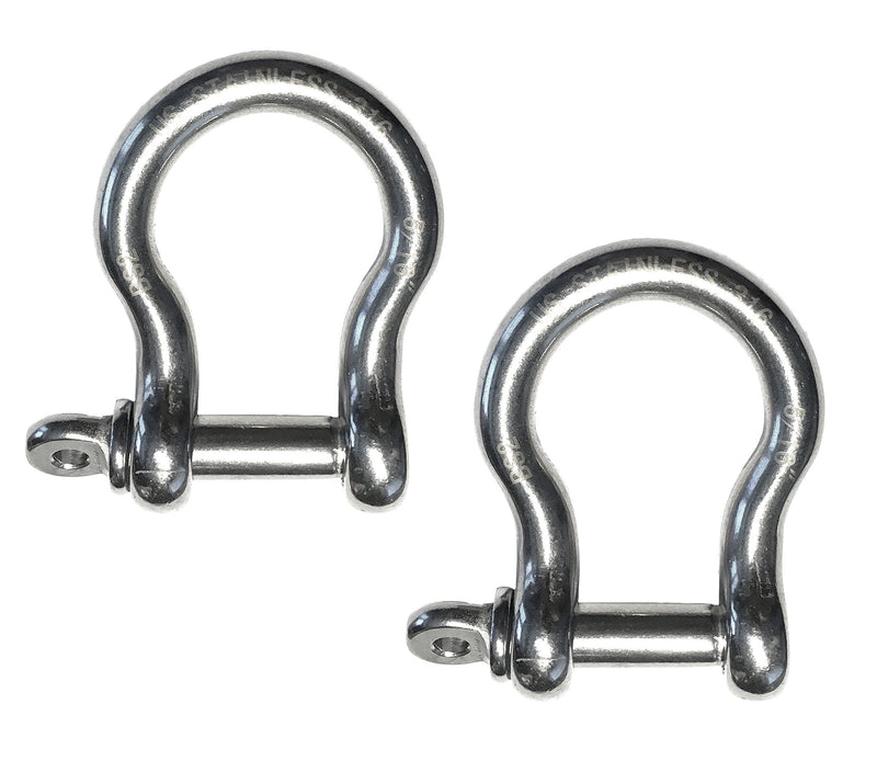 [Australia - AusPower] - 2 Pieces Stainless Steel 316 Forged Bow Shackle 5/16" (8mm) Marine Grade 