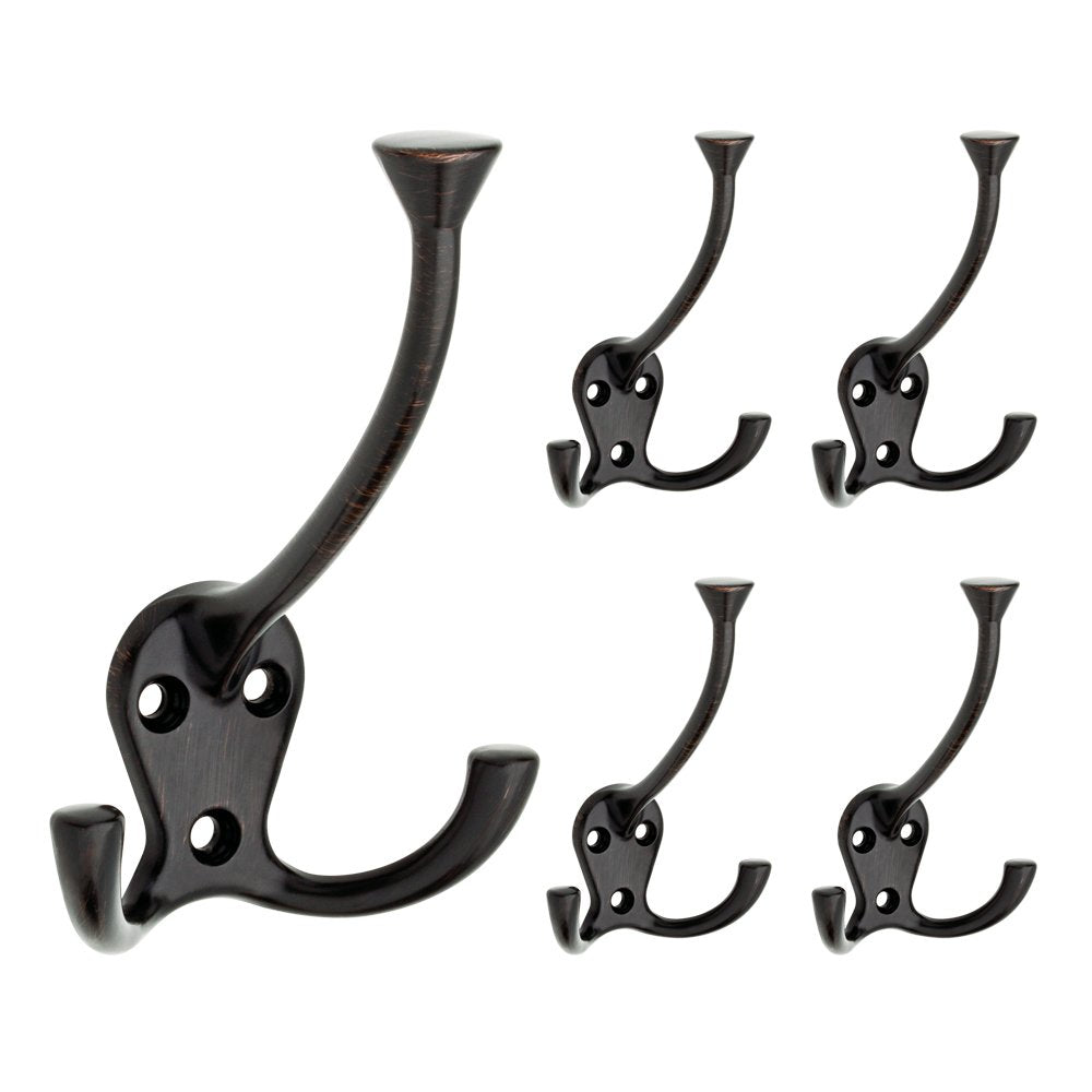 [Australia - AusPower] - Franklin Brass Hook With 3 Flared Prongs Wall Hooks, Venetian Bronze, B42305M-VBR-C 