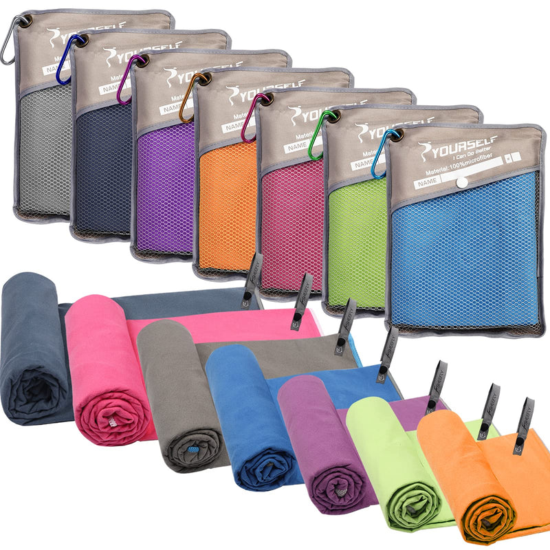 [Australia - AusPower] - SYOURSELF Microfiber Towels,Travel Towel,Camping Towel-Quick Dry Super Absorbent Sweat Towel,Compact Backpacking Towel for Gym,Fitness,Hot Yoga,Workout+Travel Bag(S,M,L,XL) Blue S: 32"x16" 2 Pack 