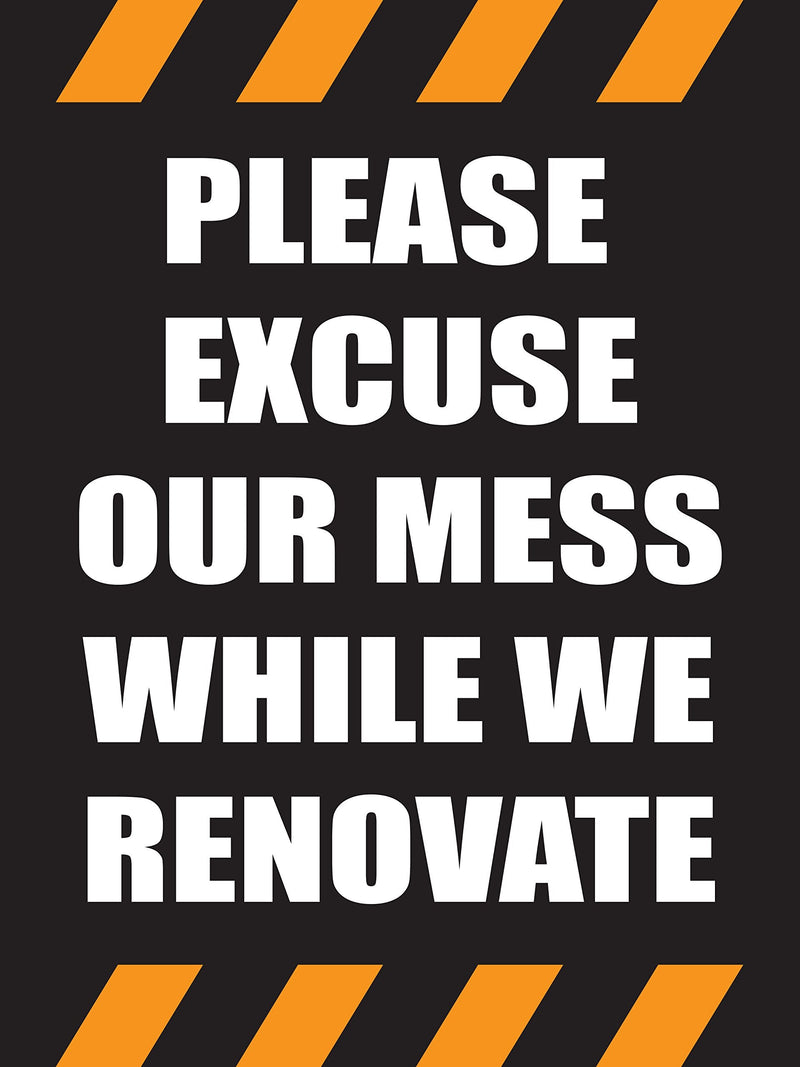 [Australia - AusPower] - Please Excuse Our Mess While We Renovate Store Business Retail Promotion Signs, 18"x24", Full Color, 5 Pack 