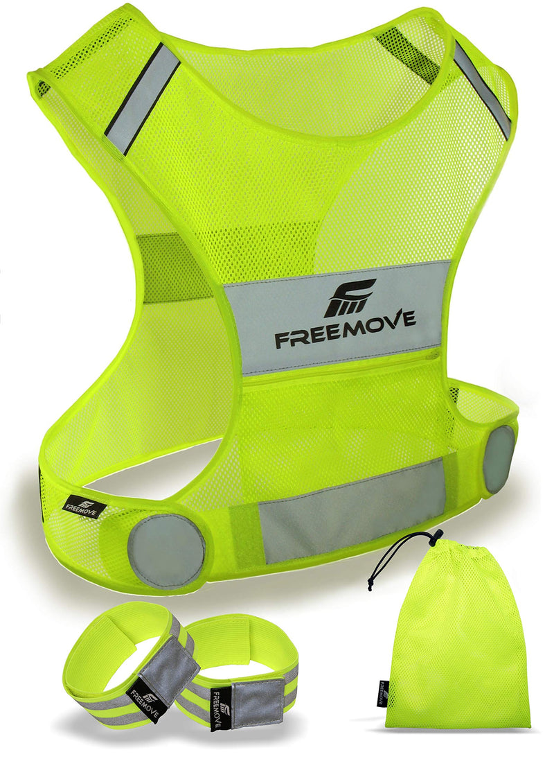 [Australia - AusPower] - Original Reflective Vest Running Gear + 2 Reflective Bands & Bag, Ultralight & Comfy, Running / Walking Safety Vest X-Small 