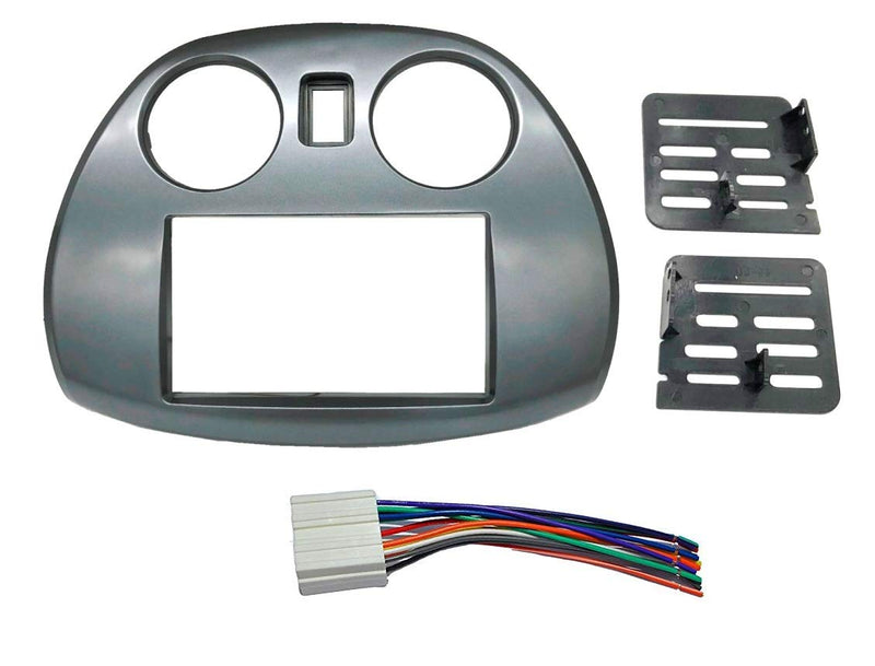 [Australia - AusPower] - Radio Stereo Double 2 Din Dash Install Kit Mount Trim Bezel w/Wiring Harness and Factory Blue LED Compatible with Mitsubishi Eclipse 