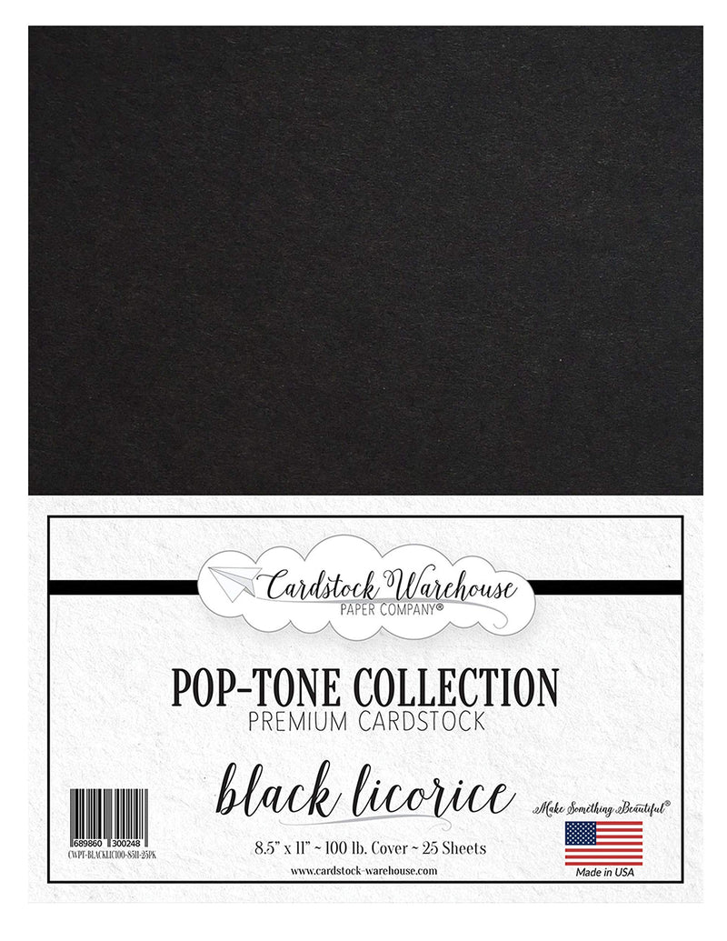 [Australia - AusPower] - Black Licorice Cardstock Paper - 8.5 X 11 Inch 100 Lb. Heavyweight Cover -25 Sheets From Cardstock Warehouse Black Licorice 