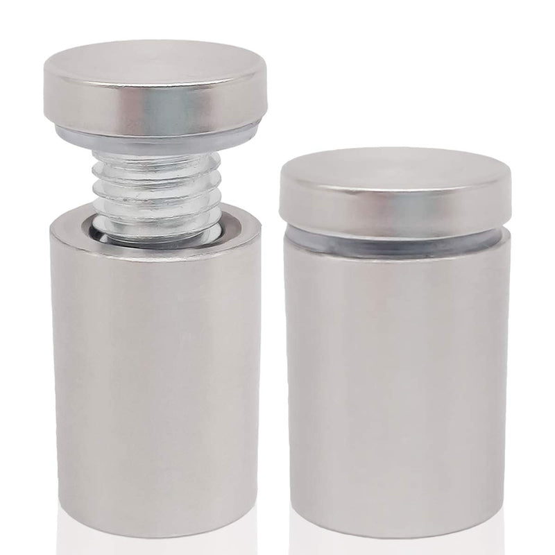 [Australia - AusPower] - Lantee 20 Pcs Silver Tone Stainless Steel 19 x 30mm Standoff Hardware Mounts Screws for Glass 
