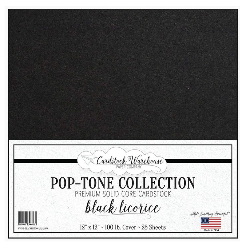 [Australia - AusPower] - Black Licorice Cardstock Paper - 12 X 12 Inch 100 Lb. Heavyweight Cover - 25 Sheets From Cardstock Warehouse Black Licorice 