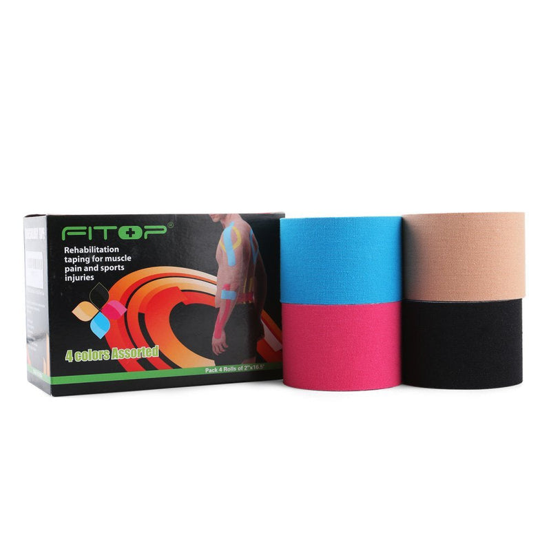 [Australia - AusPower] - FITOP Uncut Kinesiology Tape 4 Sports Tape (Pink, Blue, Black, Beige) 