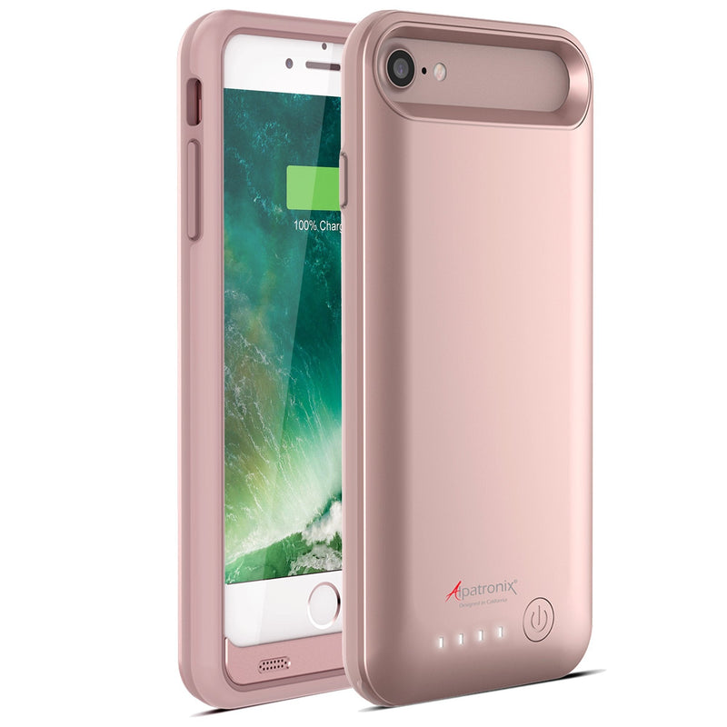 [Australia - AusPower] - Battery Case for iPhone SE 2020/8/7/6S/6, Slim Protective Extended Charging Case with UL- Tested Battery Compatible with iPhone SE 2020, 8, 7, 6S/6 (4.7 inch) BX170 - Rose Gold 