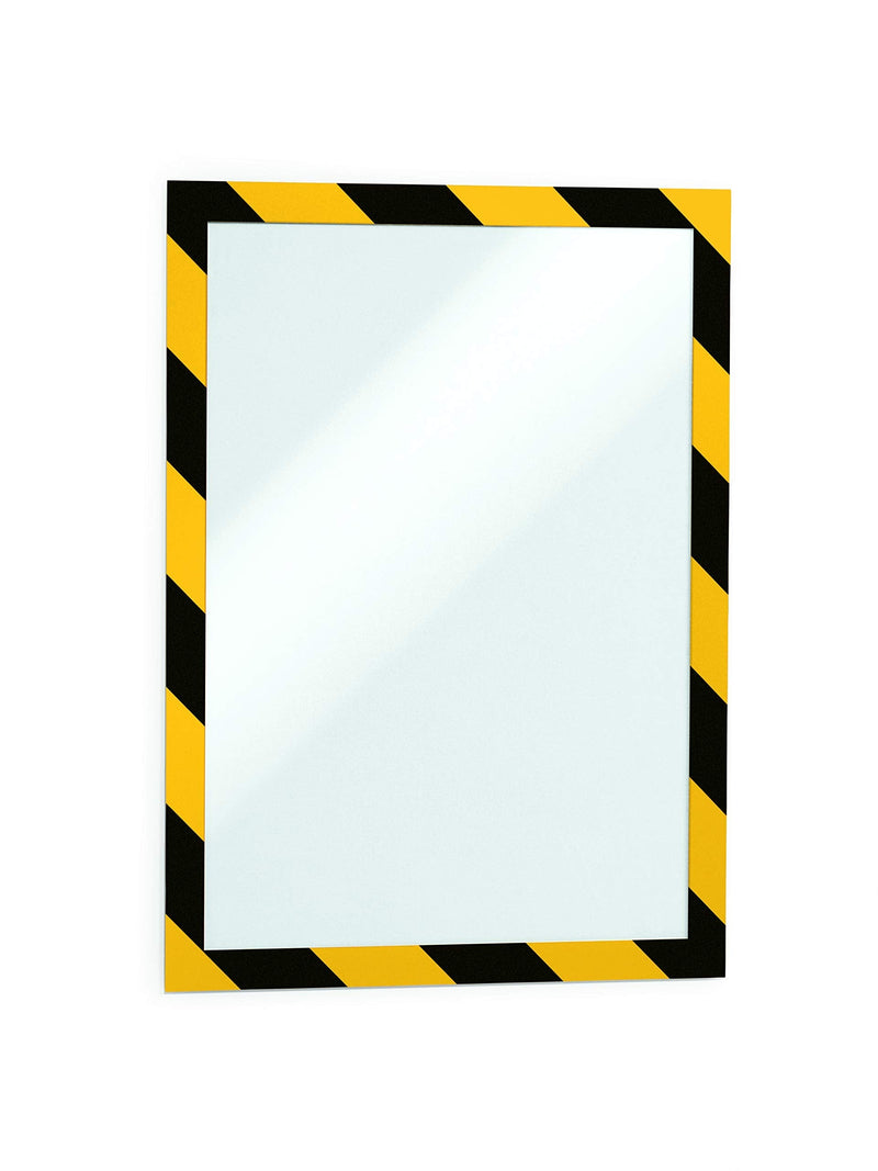 [Australia - AusPower] - Durable Self-Adhesive Magnetic DURAFRAME Security Document Sign Holder, Letter-Size 8-1/2" x 11", Yellow/Black, 2 Pack (4770130) 