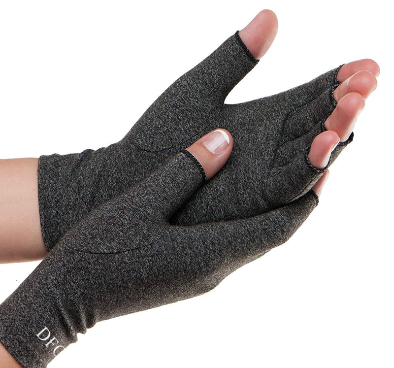 [Australia - AusPower] - Dr. Frederick's Original Arthritis Gloves for Women & Men - Compression for Arthritis Pain Relief - Medium Gray Medium (1 Pair) 