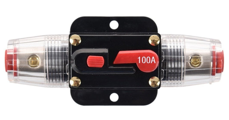 [Australia - AusPower] - ANJOSHI 100A Auto Car Protection Stereo Switch Fuse Holders Inline Circuit Breaker Reset Fuse Inverter for Car Audio System Protection 12V-24V DC 