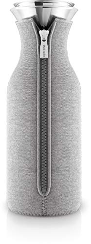 [Australia - AusPower] - Eva Solo  567974 Tuxedo Glass Carafe, Stainless Steel, 1 L, light grey, 27.4 x 10 x 9.8 cm 