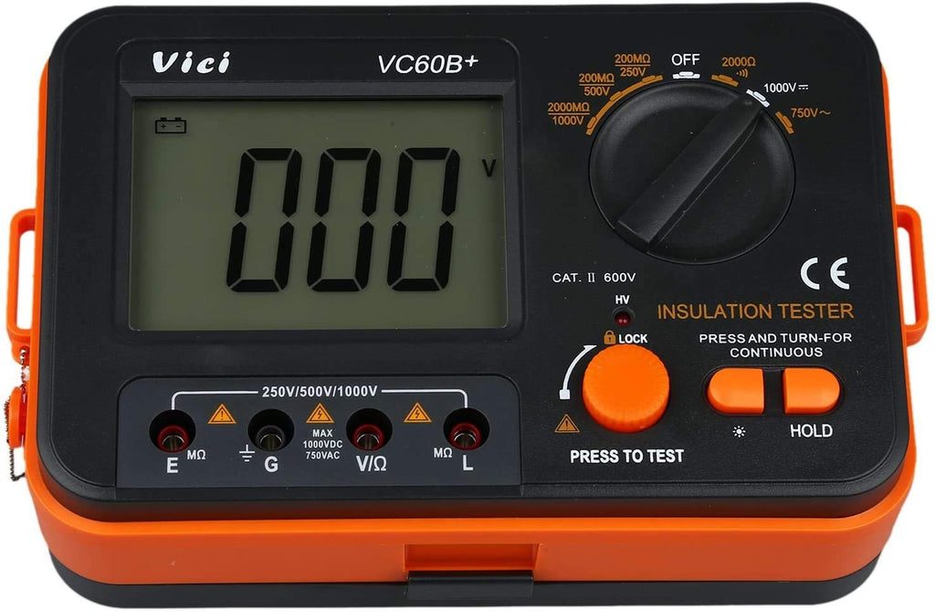 [Australia - AusPower] - VICI VC60B+ Digital Insulation Resistance Tester DCV ACV Megohm Meter DC250/500/1000V AC750V 
