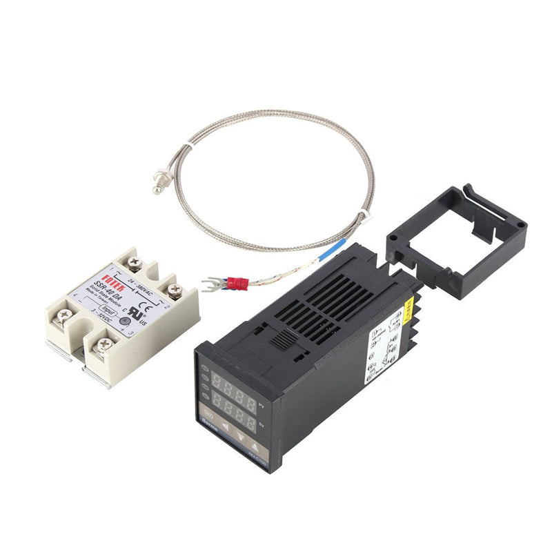 [Australia - AusPower] - PID Temperature Controller Kit, Digital PID REX-C100 Temperature Controller + 40A Solid State Relay + K Thermocouple GD, AC100-240V 
