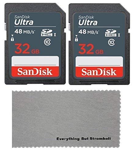 [Australia - AusPower] - SanDisk 32GB Class 10 SDHC Memory Card 2 Pack Works with Bestguarder HD IP66 Infrared Night Vision Game & Trail Hunting Scouting Ghost Camera Bundle with (1) Everything But Stromboli Microfiber Cloth 