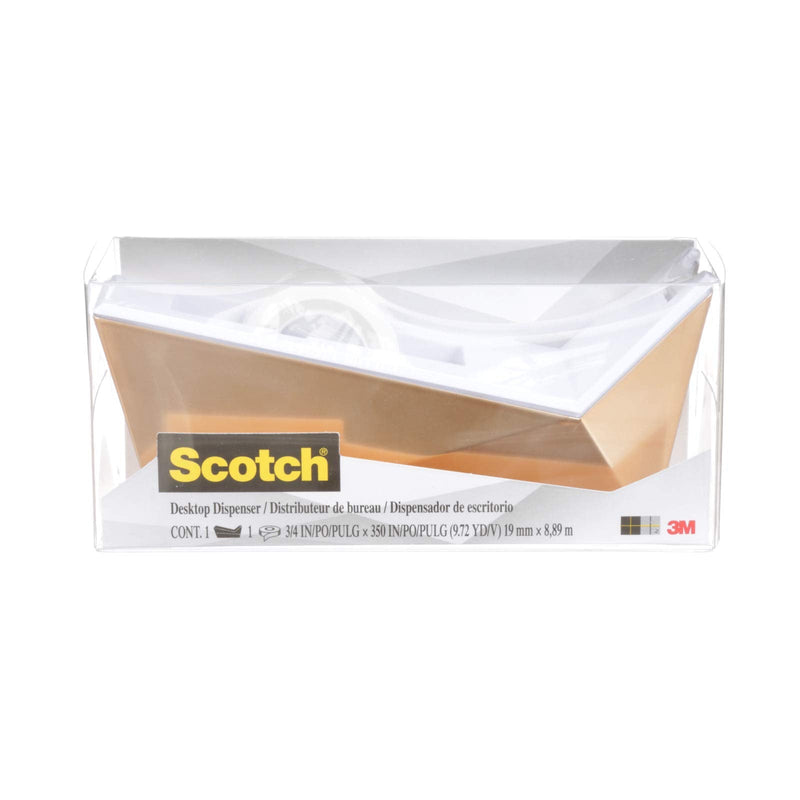 [Australia - AusPower] - Scotch Facet Design One-Handed Dispenser, with 3/4 x 350 Tape Roll, 1" Core, Copper (C17-CP) 