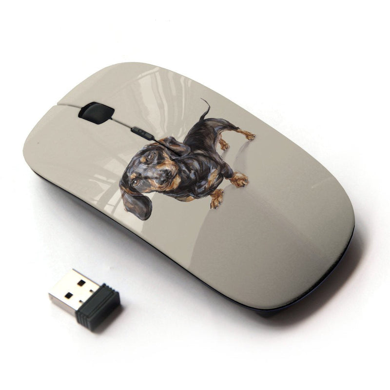 [Australia - AusPower] - KOOLmouse [ Optical 2.4G Wireless Mouse ] [ Dachshund Badger Dog Black Brown ] 