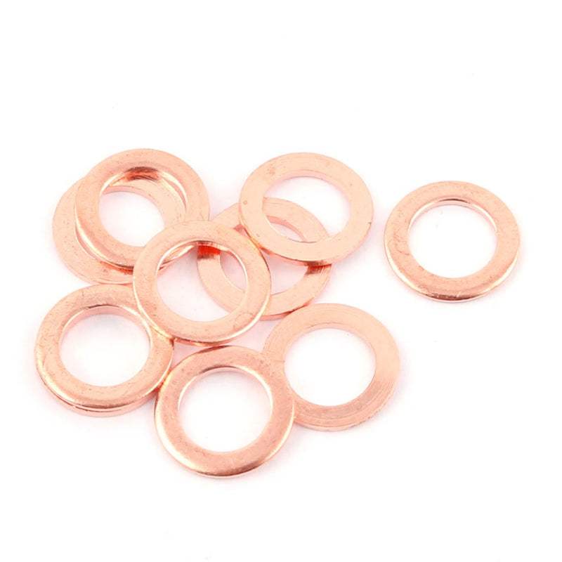 [Australia - AusPower] - uxcell 10pcs 8mm x 12mm x 1mm Flat Ring Copper Crush Washer Sealing Gasket Fastener 