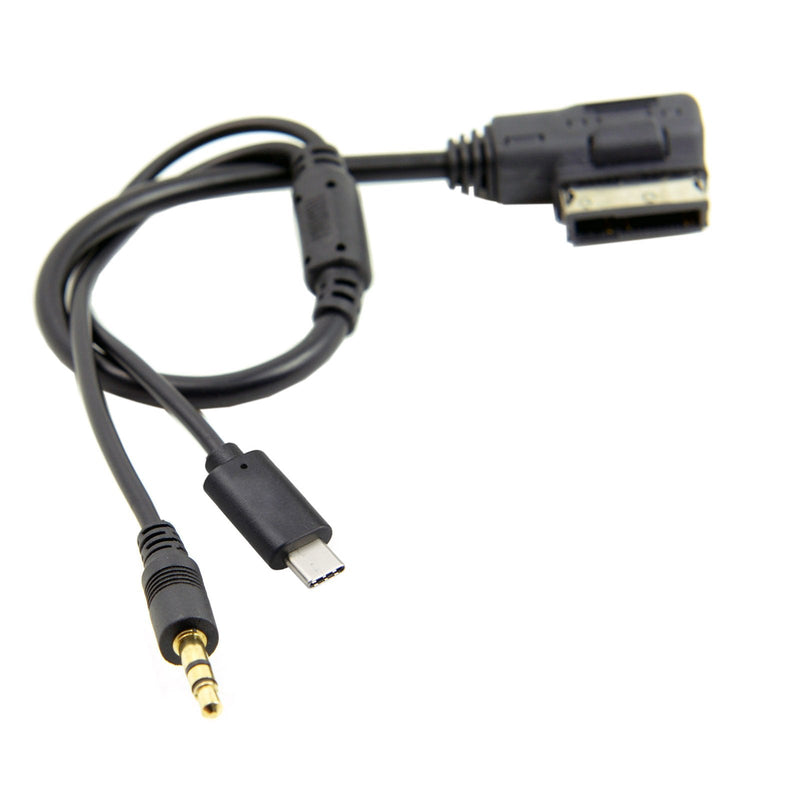 [Australia - AusPower] - Cablecc Media In AMI MDI to Stereo 3.5mm Audio & USB-C Aux Adapter Cable For Car VW AUDI 2014 A4 A6 Q5 Q7 