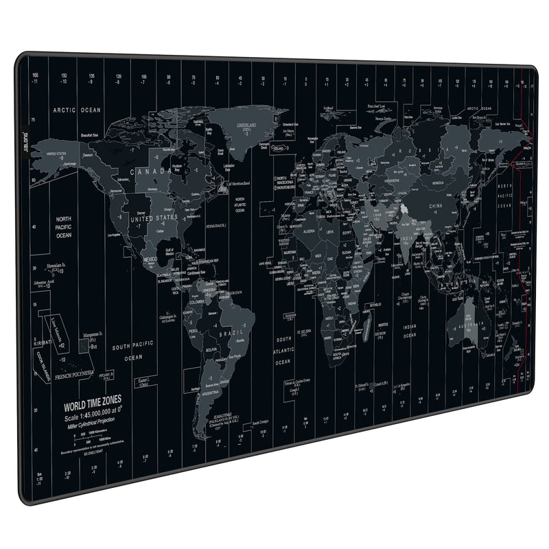 [Australia - AusPower] - JIALONG New Upgraded Version Large Mouse Pad Desk Mat Comfortable Mousepad with Personalized Design Extended Size 35.4 X 15.7X 0.12 inches for Laptop, Computer and PC - Black World Map Typ 1 