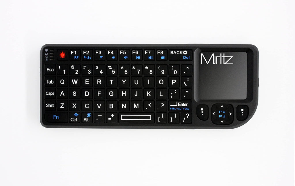 [Australia - AusPower] - Miritz 2.4G Wireless Mini Keyboard and Mouse Touchpad Remote Control with Laser Pointer ,for Windows/Android/Google/Smart TV/HTPC/IPTV/Mac OS/Linux Black 