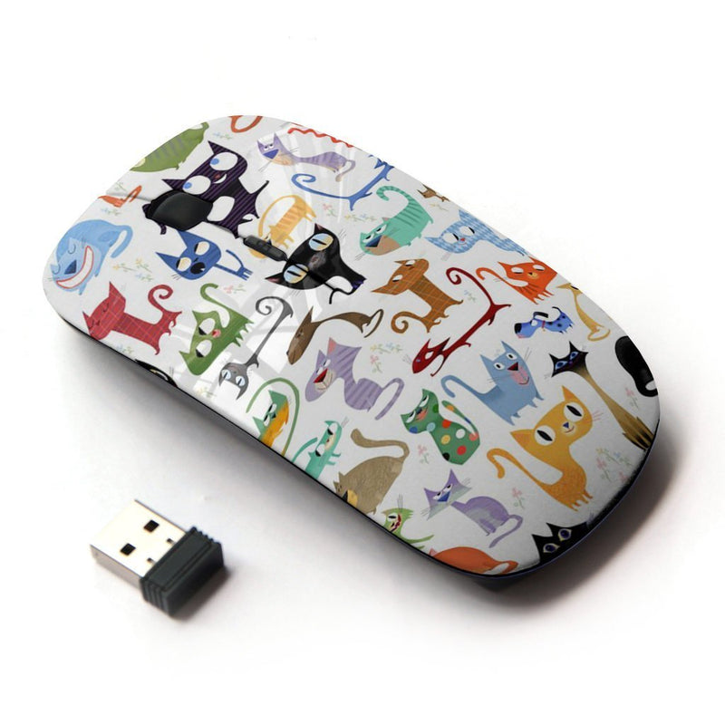 [Australia - AusPower] - KOOLmouse [ Optical 2.4G Wireless Mouse ] [ Abstract Cat Pattern White Kittens ] 
