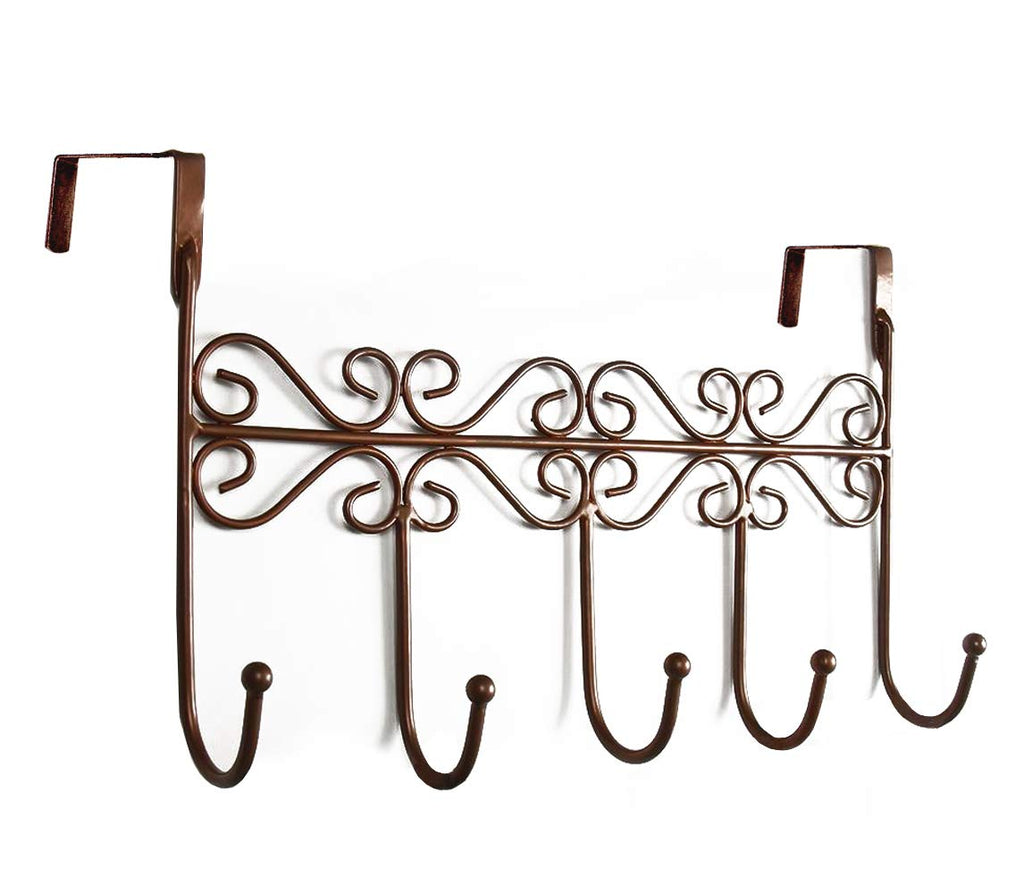 [Australia - AusPower] - Youdepot Over The Door 5 Hanger Rack - Decorative Metal Hanger Holder for Home Office Use Copper, 5 