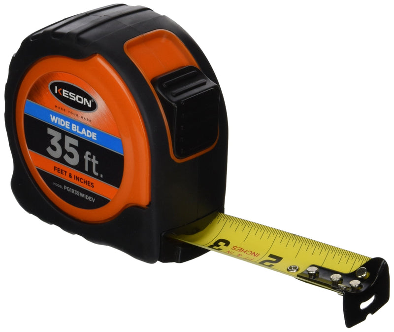 [Australia - AusPower] - Keson PG1835WIDEV Short Tape Measure with Wide Nylon Coated Steel Blade (Graduations: ft, in, 1/8), 1-3/16-Inch by 35-Foot ft, in, 1/8, 1/16 (1/32 first 12”) 