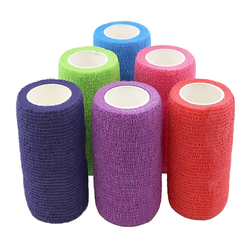 [Australia - AusPower] - Ever Ready First Aid Self Adherent Cohesive Bandages 4" x 5 Yards - 12 Count, Rainbow Colors 