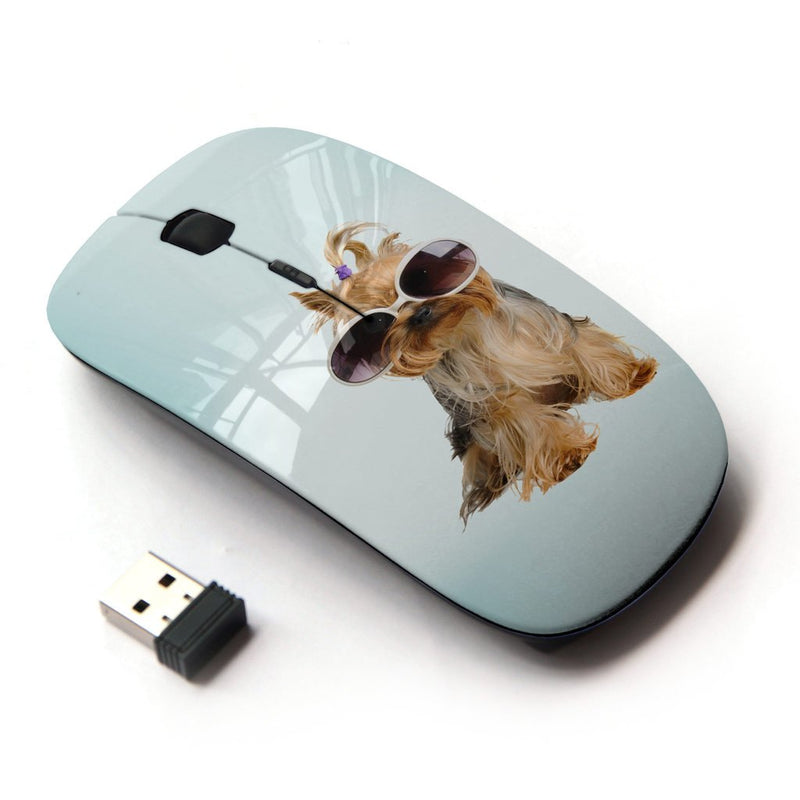 [Australia - AusPower] - KOOLmouse [ Optical 2.4G Wireless Mouse ] [ Yorkshire Terrier Sunglasses Dog Puppy ] 
