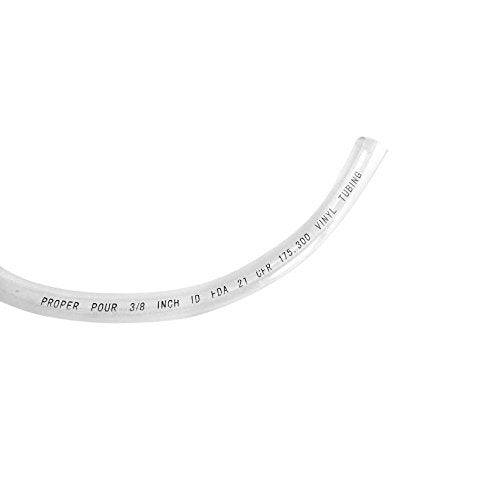 [Australia - AusPower] - 25 Feet - 3/8" ID 1/2" OD Clear Vinyl Tubing Food Grade Multipurpose Tube for Beer Line, Kegerator, Wine Making, Aquaponics, Air Hose by Proper Pour 25 feet 