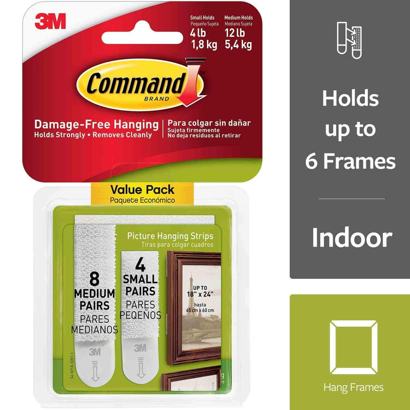 [Australia - AusPower] - Command Picture Hanging Strips Value Pack, Small, White, 16-Sets (32 Strips) 