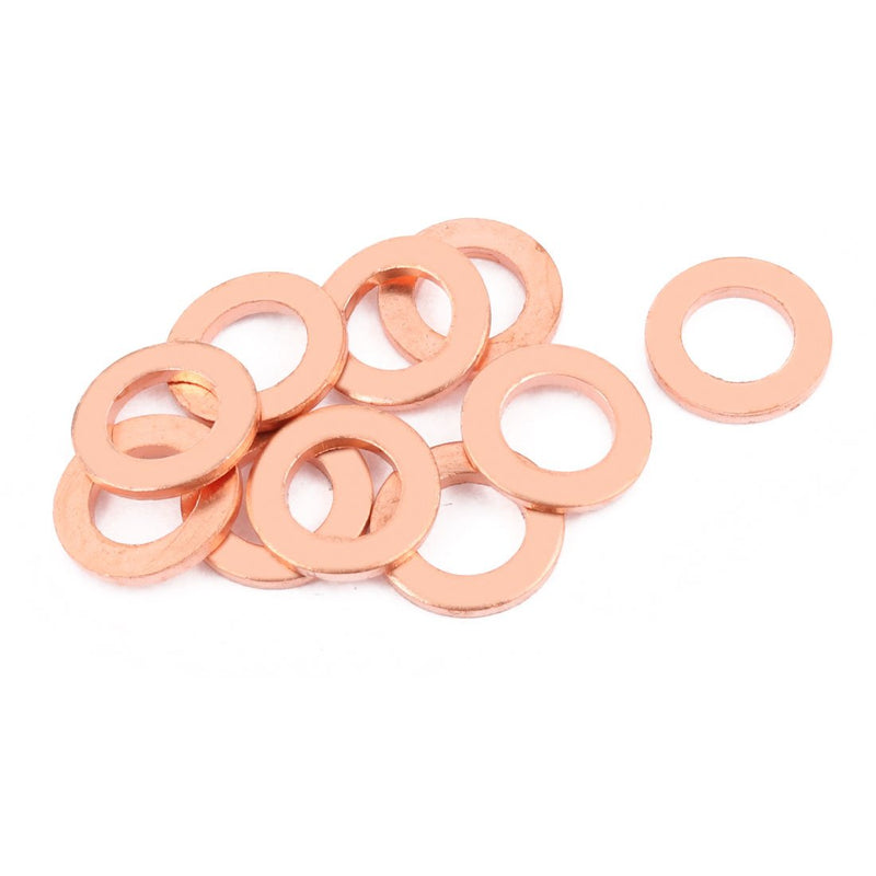 [Australia - AusPower] - uxcell® 10pcs 18mm x 10mm x 2mm Flat Ring Copper Crush Washer Sealing Gasket Fastener 