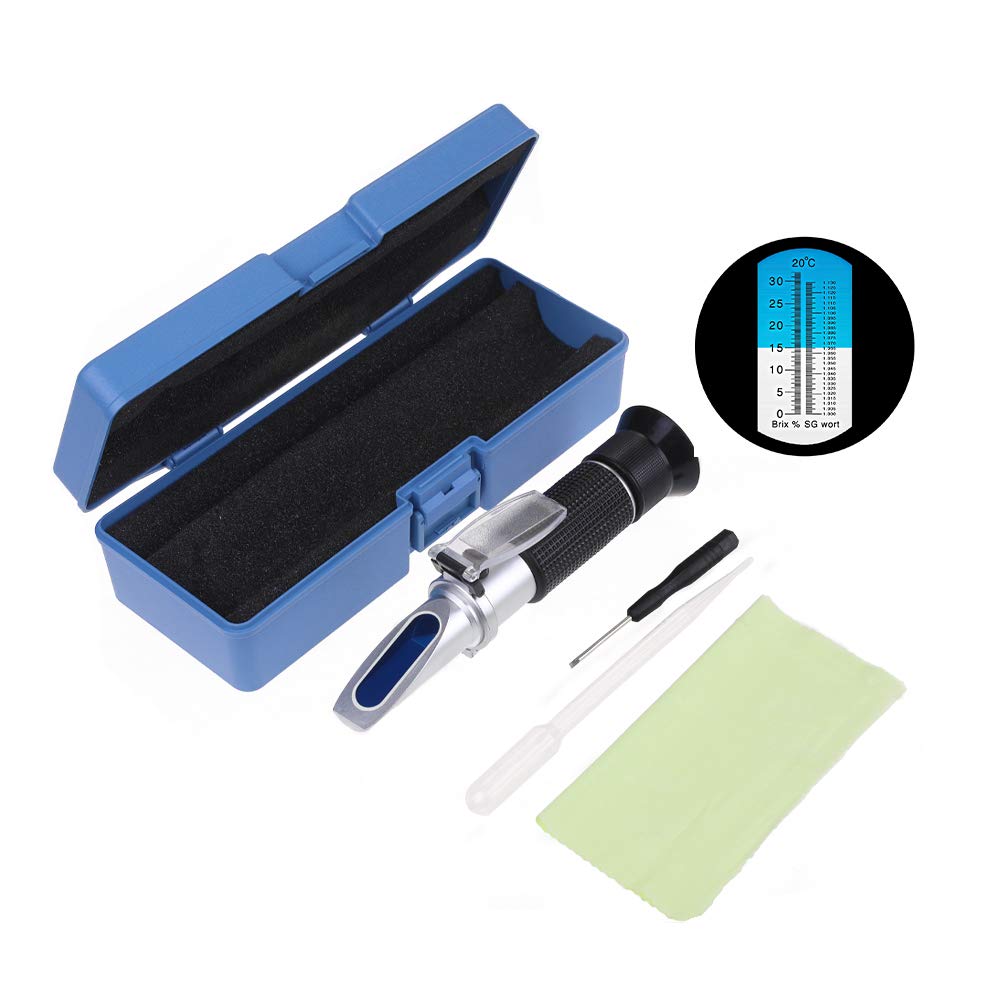 [Australia - AusPower] - Anpro Brix Refractometer with ATC, ATC Digital Handheld Refractometer for Wine Making and Beer Brewing, Dual Scale-Specific Gravity 1.000-1.130 and Brix 0-32%, Homebrew Kit 