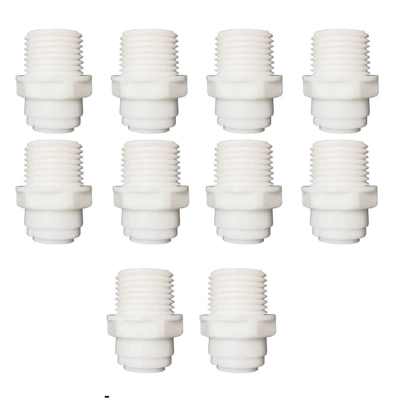 [Australia - AusPower] - MALIDA Straight 1/2" Male Thread to 3/8" OD Tube push to Connect Fittings for Water Purifiers RO Reverse Osmosis Systems,10pcs. 