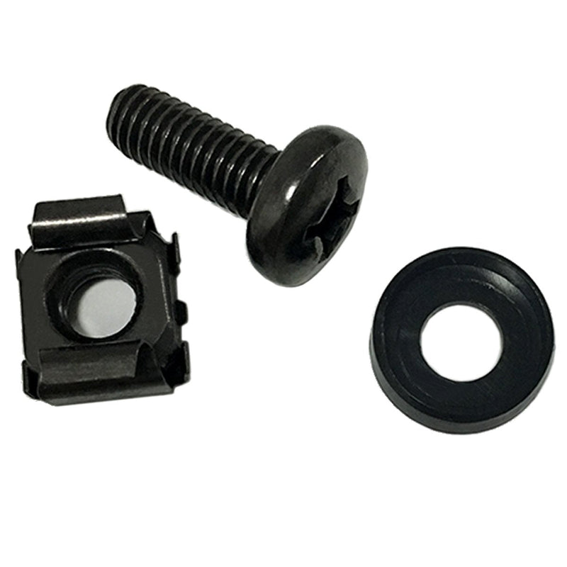 [Australia - AusPower] - Lancher 60-Pack M6 x 16mm Screws and Cage Nuts for Server Shelf Cabinets Rack Mount 1U 2U 6U 12U Rack Screw cage nut - Black 60-Pack M6 screw cage nut Black 