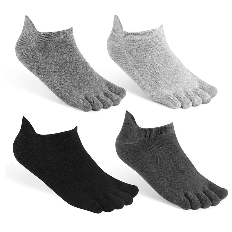 [Australia - AusPower] - Meaiguo Toe Socks No Show Running Five Finger Socks for Men Women 3-4 Pack Multicoloured 5-10 
