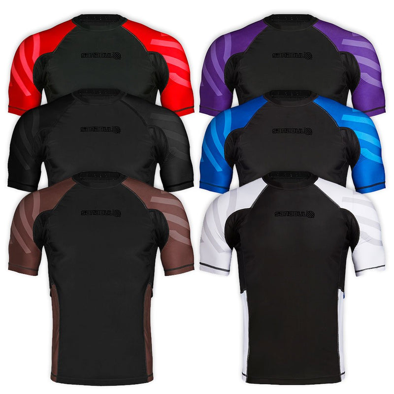 [Australia - AusPower] - Sanabul Essentials Short Sleeve Compression Training Rash Guard for MMA BJJ Wrestling X-Small Brown 