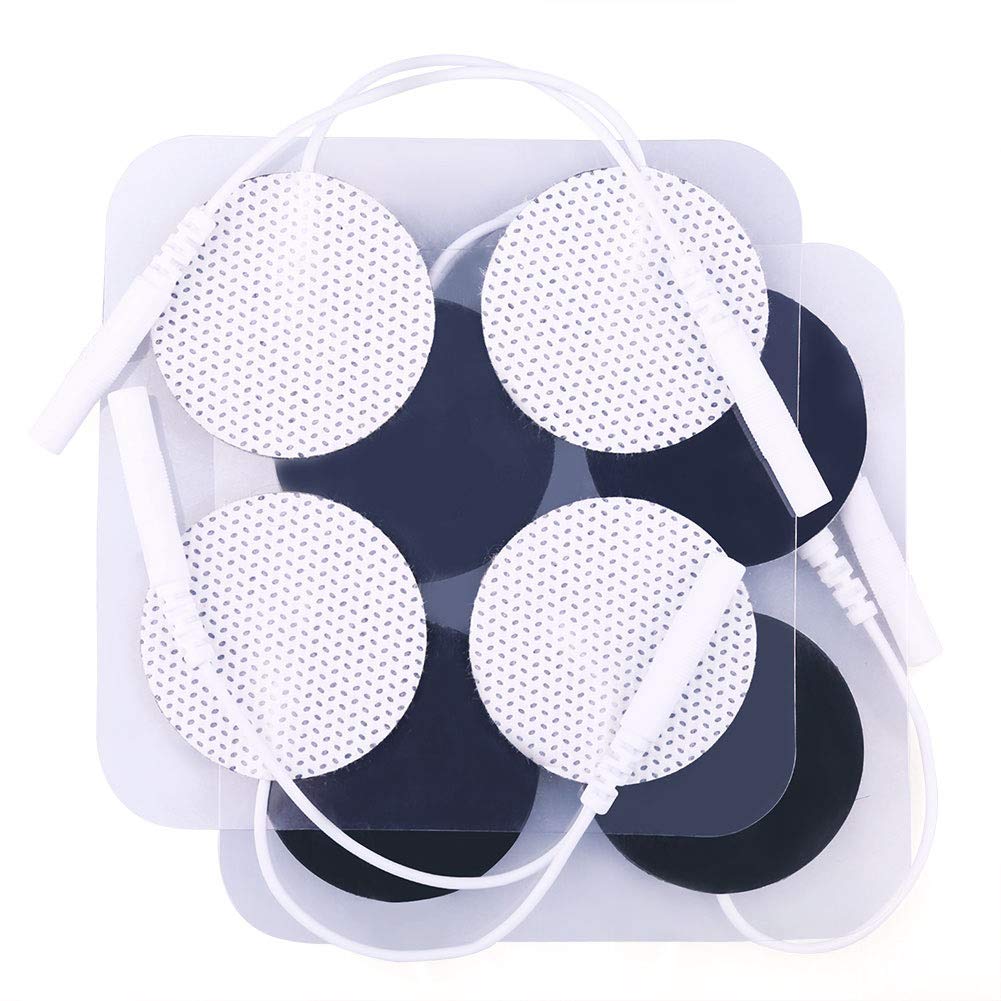 [Australia - AusPower] - TENS Unit Pads, 40PCS Round Electrodes Pads, 1.25" Reusable Carbon Electrotherapy Pads for EMS Muscle Stimulator, with 2.0 mm Pigtail Connectors 