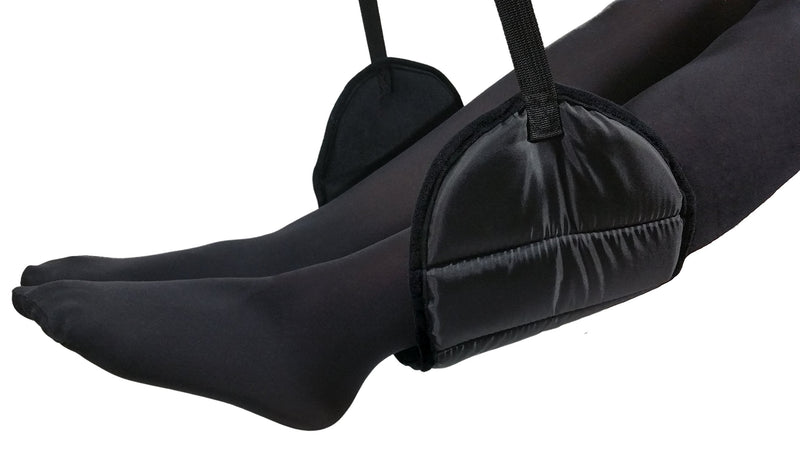 [Australia - AusPower] - Sleepy Ride - Airplane Footrest Made with Premium Memory Foam - Airplane Travel Accessories - Tested and Proven to Prevent Swelling and Soreness - Provides Relaxation and Comfort (Jet Black) 