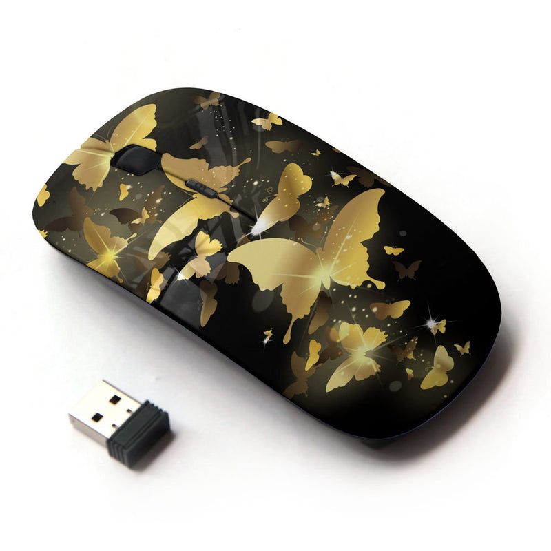 [Australia - AusPower] - KOOLmouse [ Optical 2.4G Wireless Mouse ] [ Gold Butterfly Bling Black Paint Money ] 
